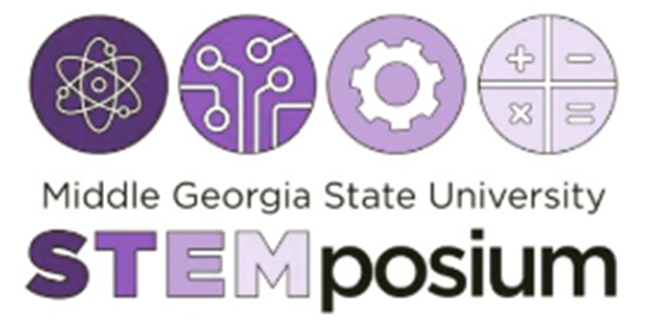 Graphic banner reading "STEMposium" with science-related icons above.